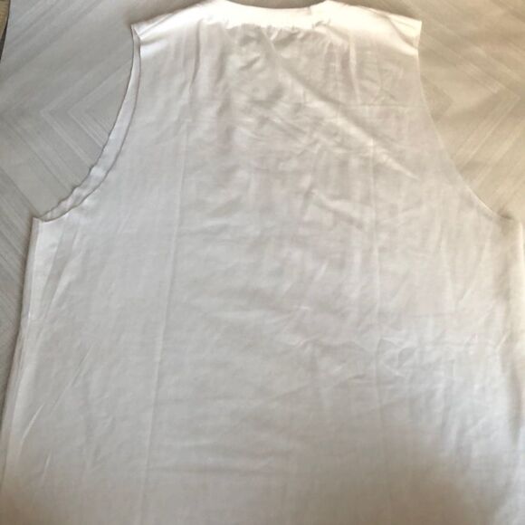 Wink Let’s Flamingo Loose Fitting  White Tank Top - Picture 5 of 6